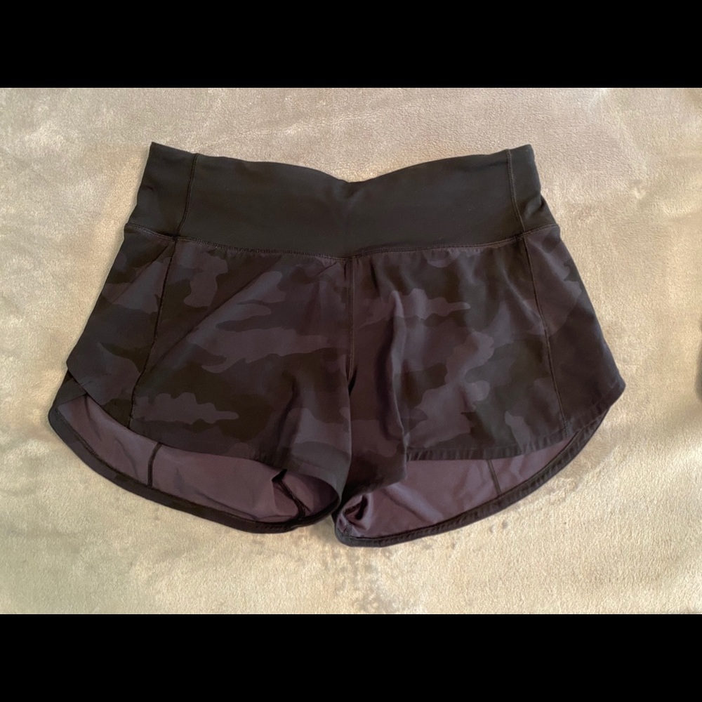 black camo lululemon shorts